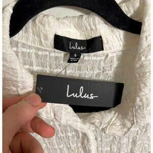 Lulus Sheer White Button up Shirt